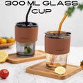 Pyrex glass cup with leather cover