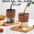 Pyrex glass cup with leather cover