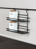 Wooden spice rack with 2 large shelves