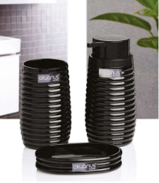 3-pieces bathroom set black