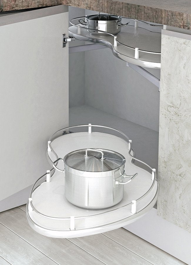 Turntable corner mechanism