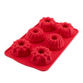 6 Piece Mixed Cake and Cookie Mold Red