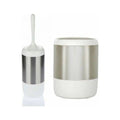 PrimanovaTrash Bin With swinging cover and Toilet Brush White color