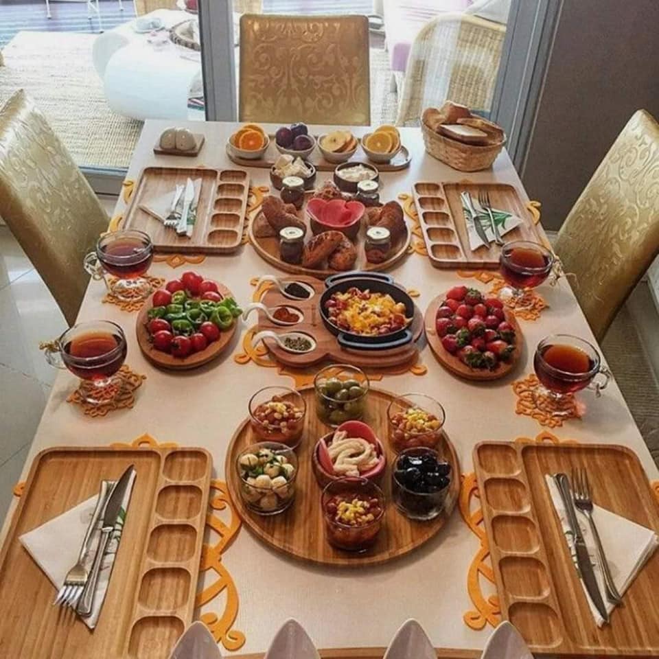 Bread Dessert Tea Snacks Wooden Serving Tray Plate