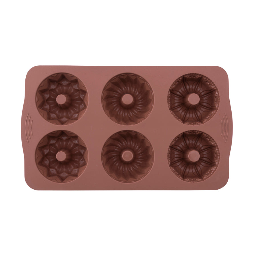 6 Piece Mixed Cake and Cookie Mold Color Brown