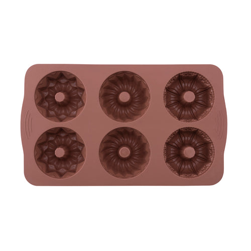 6 Piece Mixed Cake and Cookie Mold Color Brown