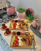 Bread Dessert Tea Snacks Wooden Serving Tray Plate