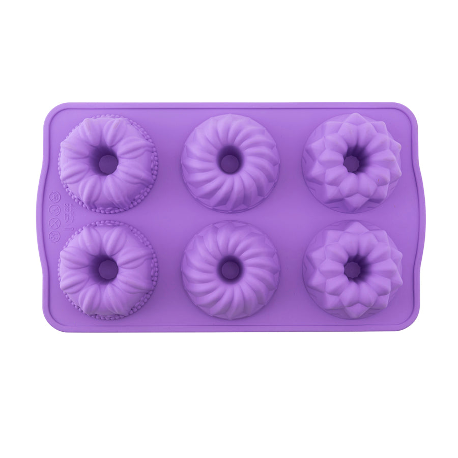 6 Piece Mixed Cake and Cookie Mold Lilac