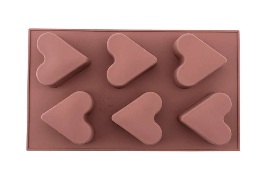6-Piece Heart Cake and Cookie Mold Color Brown
