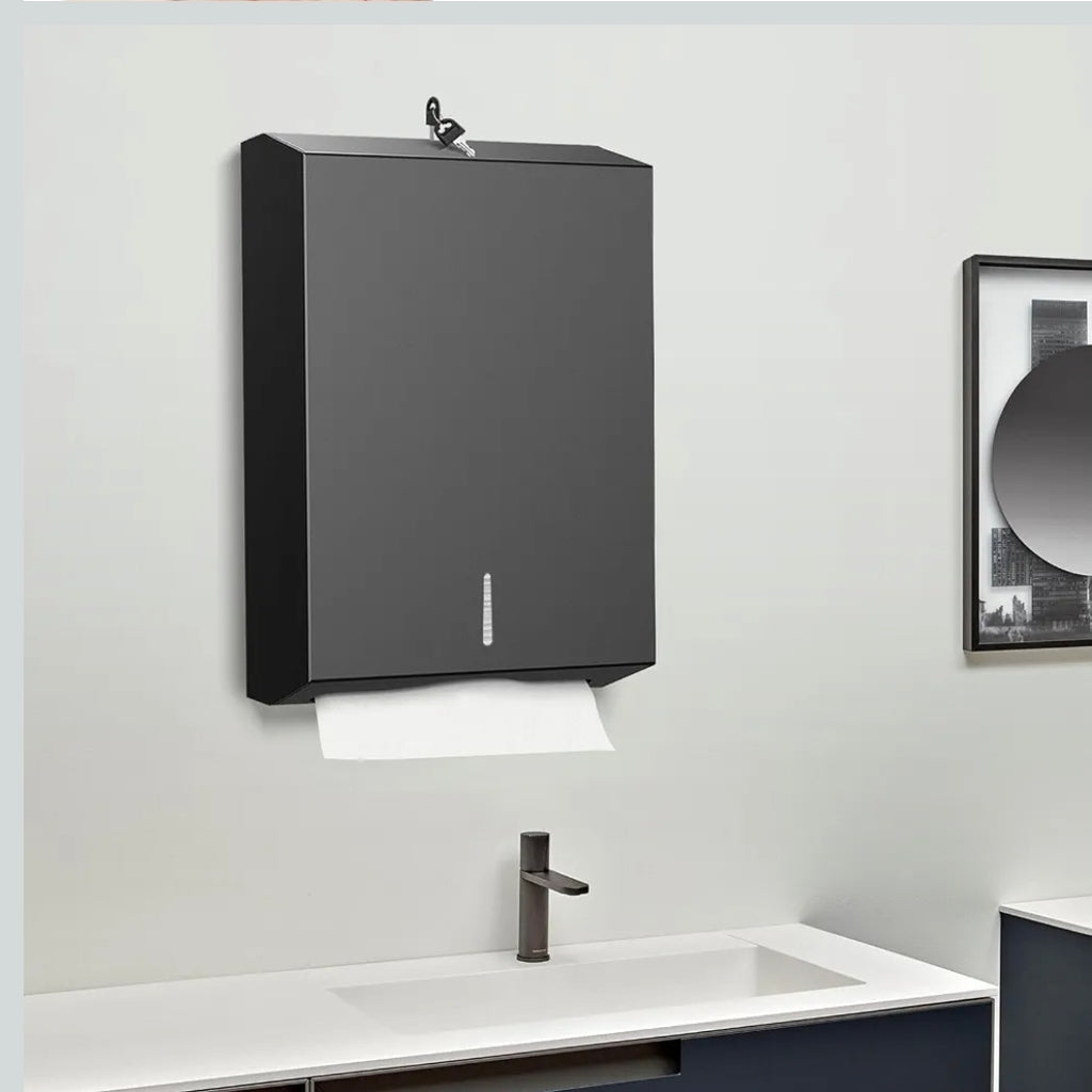 C-Fold Steel Tissue Dispenser (BLack) 300