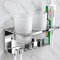 Toothbrush & Toothpaste Holder with Tumbler Stainless 304 double