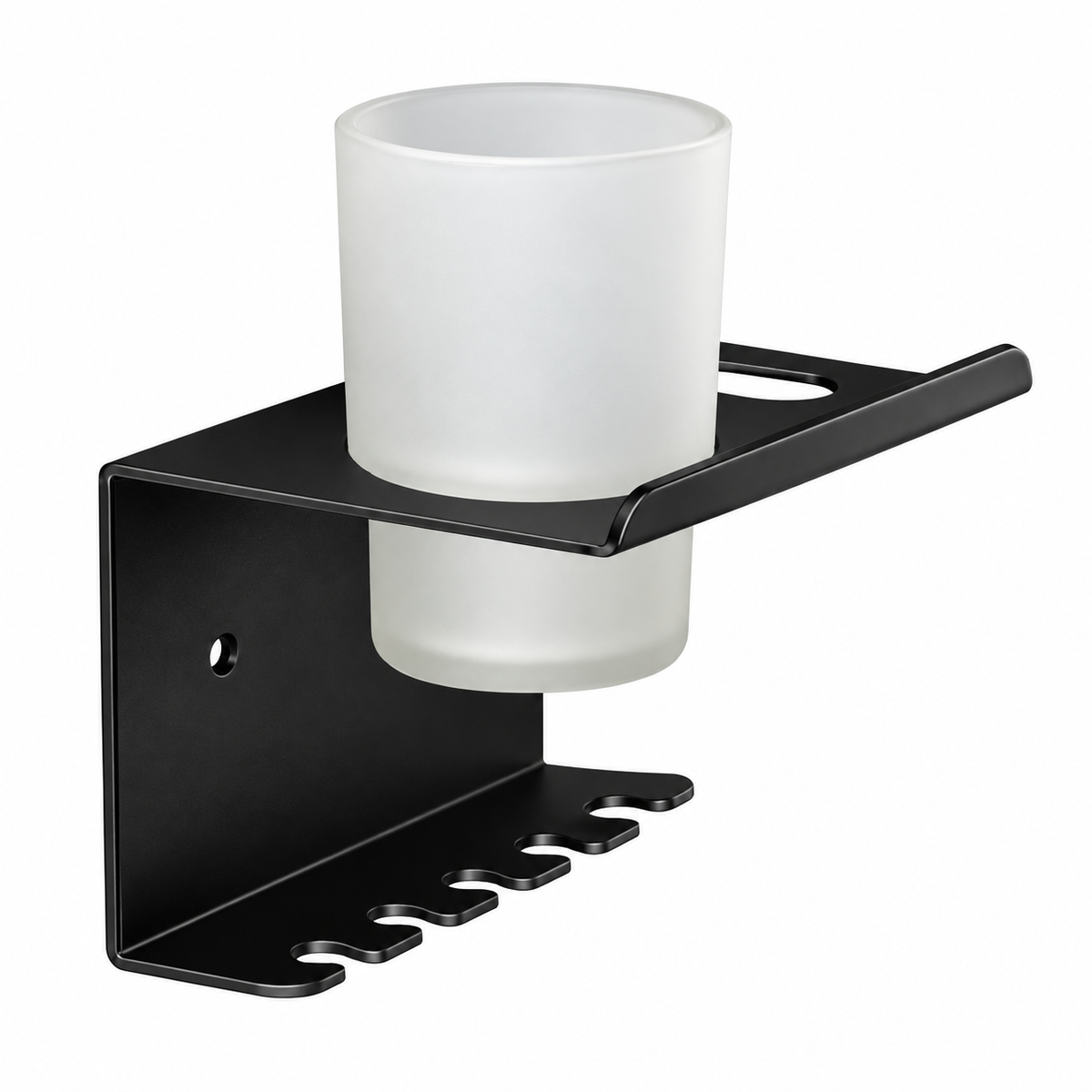 Toothbrush & Toothpaste Holder with Tumbler Stainless 304 (Black)