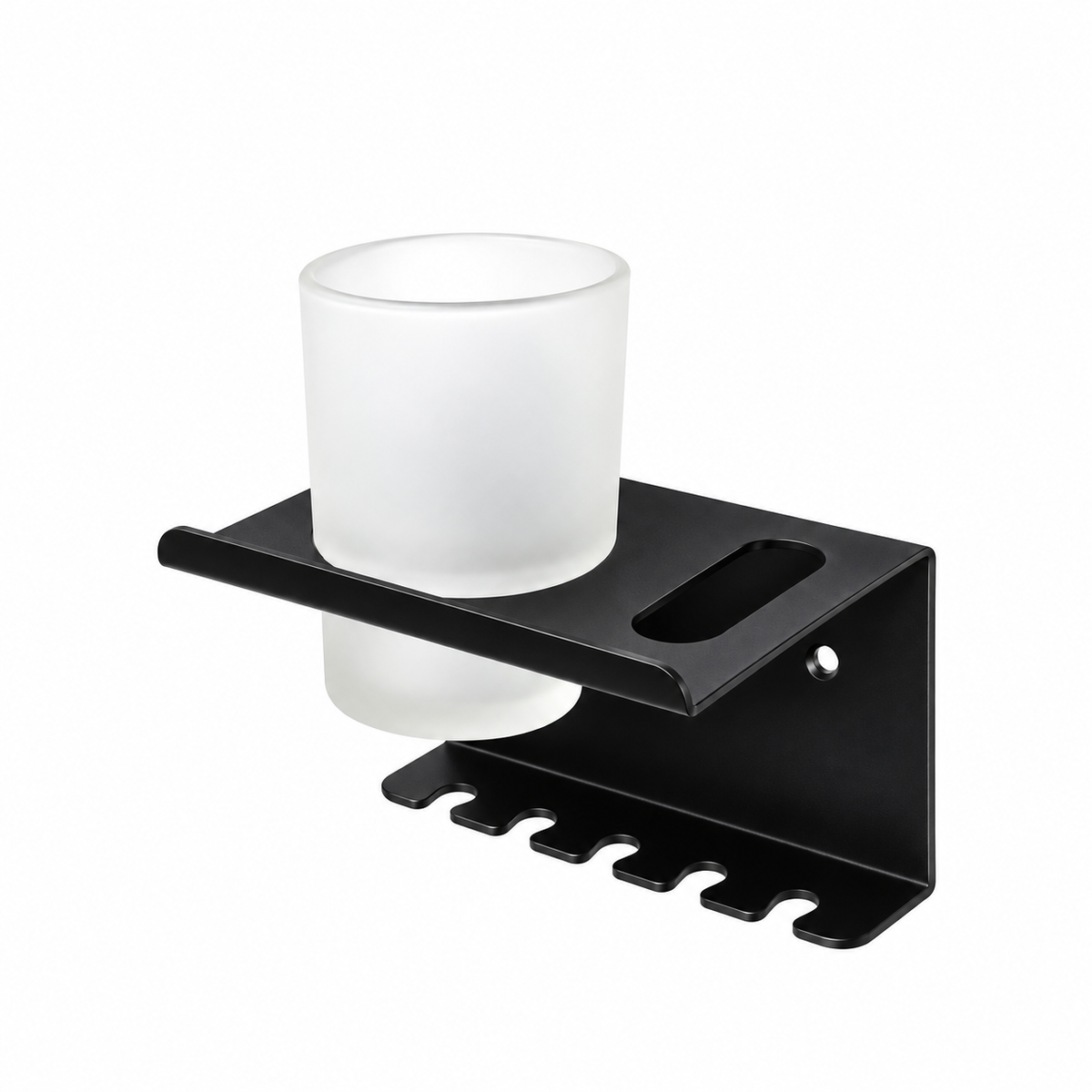 Toothbrush & Toothpaste Holder with Tumbler Stainless 304 (Black)