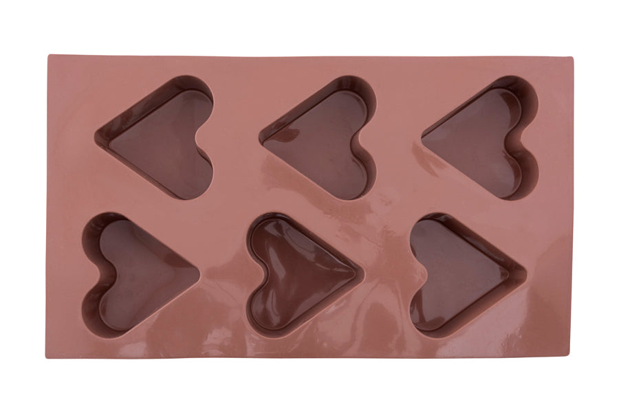 6-Piece Heart Cake and Cookie Mold Color Brown