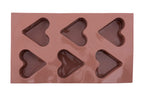 6-Piece Heart Cake and Cookie Mold Color Brown