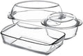 Borcam 1 Oven Dish and 2 Casseroles Set