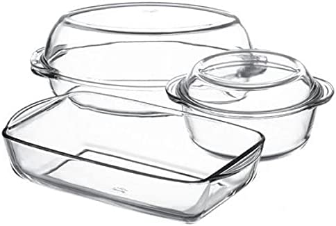Borcam 1 Oven Dish and 2 Casseroles Set