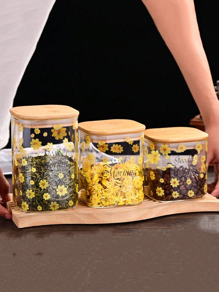 Rose Glass Spice Jar with Small Spoon