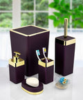 Bathroom set 5 pieces  Dark burgundy