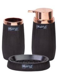 Bathroom set 3 pieces black