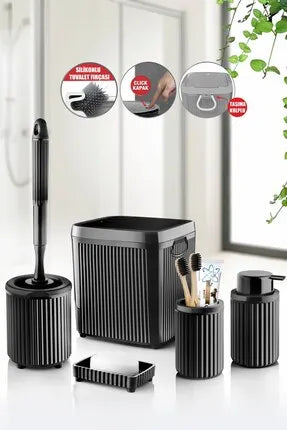 Besa 5-piece black bathroom set