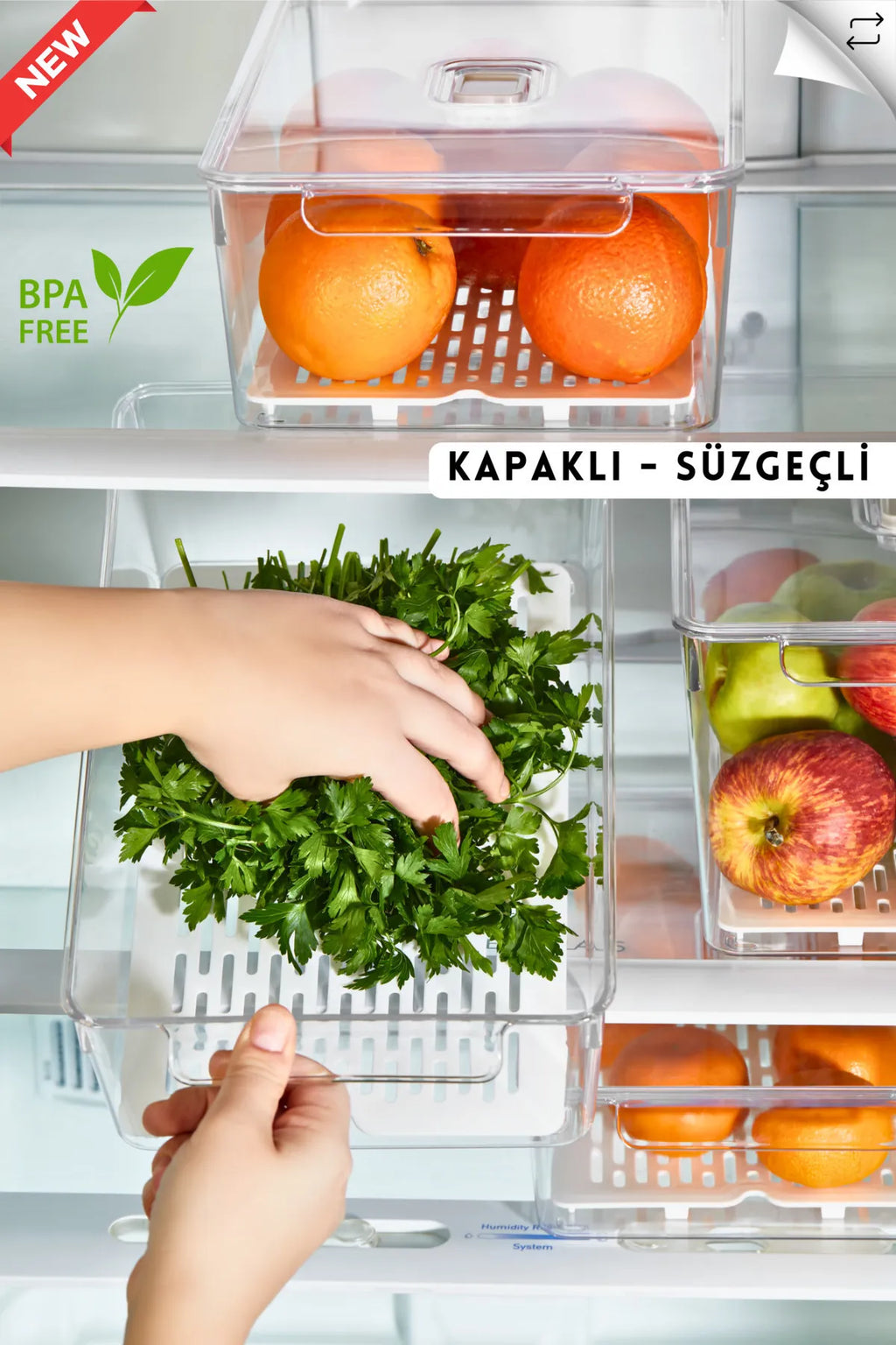 refrigerator organizer with cover
