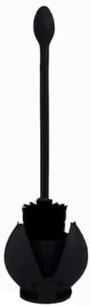 Primanova Lotus E61 Rustproof Toilet Brush with Auto Close Secret Container, Black