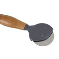 Pizza cutter with wooden handle
