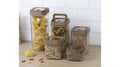 Vacuum Square Storage Jar Wooden 5 Pcs