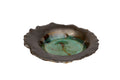 AbraCadabra Bloom Deep Plate - Greyish Green with Aqua Heart, D16xH4cm