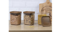 Practical Square Storage Jar Set 3 pcs Wooden (900 ML)