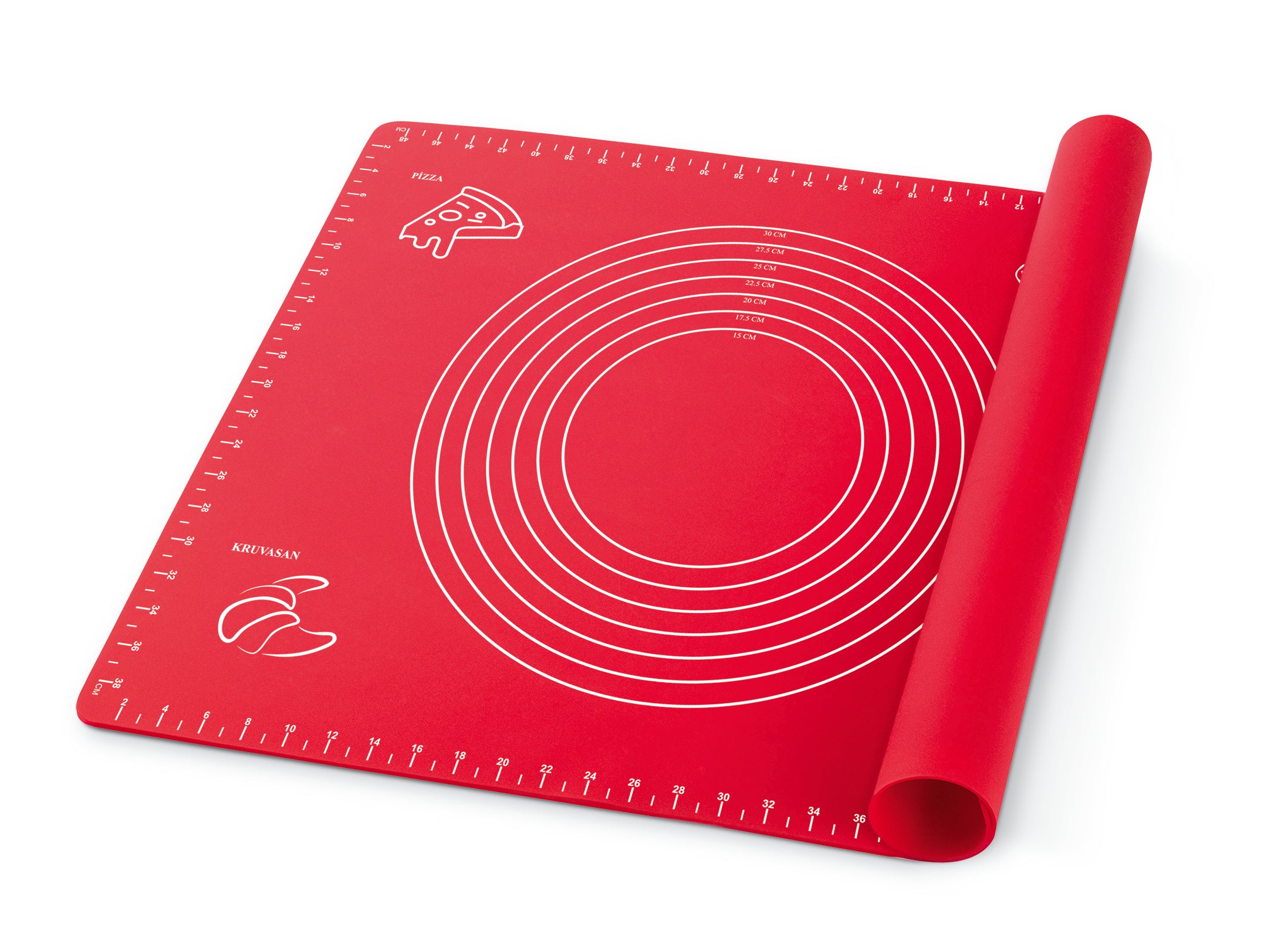 Measured Silicone Dough Mat 40x50cm Color ٌRed