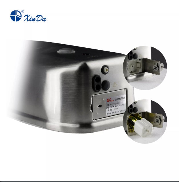 XINDA ZYQ120 Stainless Steel Automatic Metal Soap Dispenser 