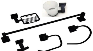 Black bathroom tools 6 pieces
