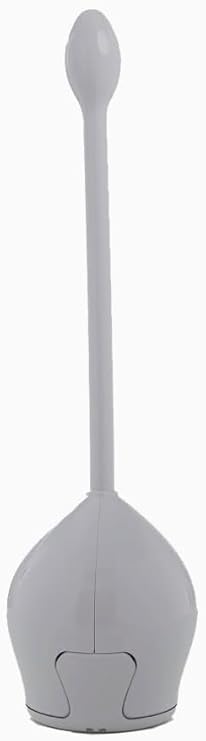Primanova Lotus E61 Rustproof Acrylic Toilet Brush with Auto Close Canister Discreet Holder-Gray
