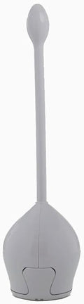 Primanova Lotus E61 Rustproof Acrylic Toilet Brush with Auto Close Canister Discreet Holder-Gray