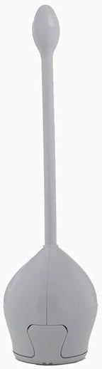 Primanova Lotus E61 Rustproof Acrylic Toilet Brush with Auto Close Canister Discreet Holder-Gray