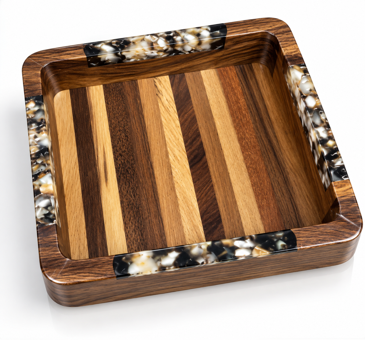 Epoxy Resin Wood Plate – Square, Small