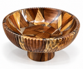 Epoxy Resin Wood Plate – Round, Deep, with Base, Large
