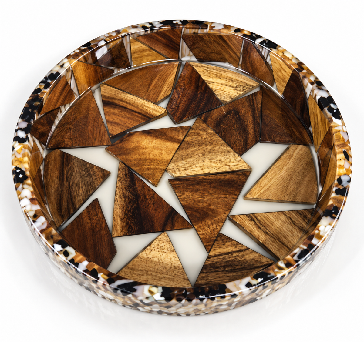 Epoxy Resin Wood Plate – Round, Large
