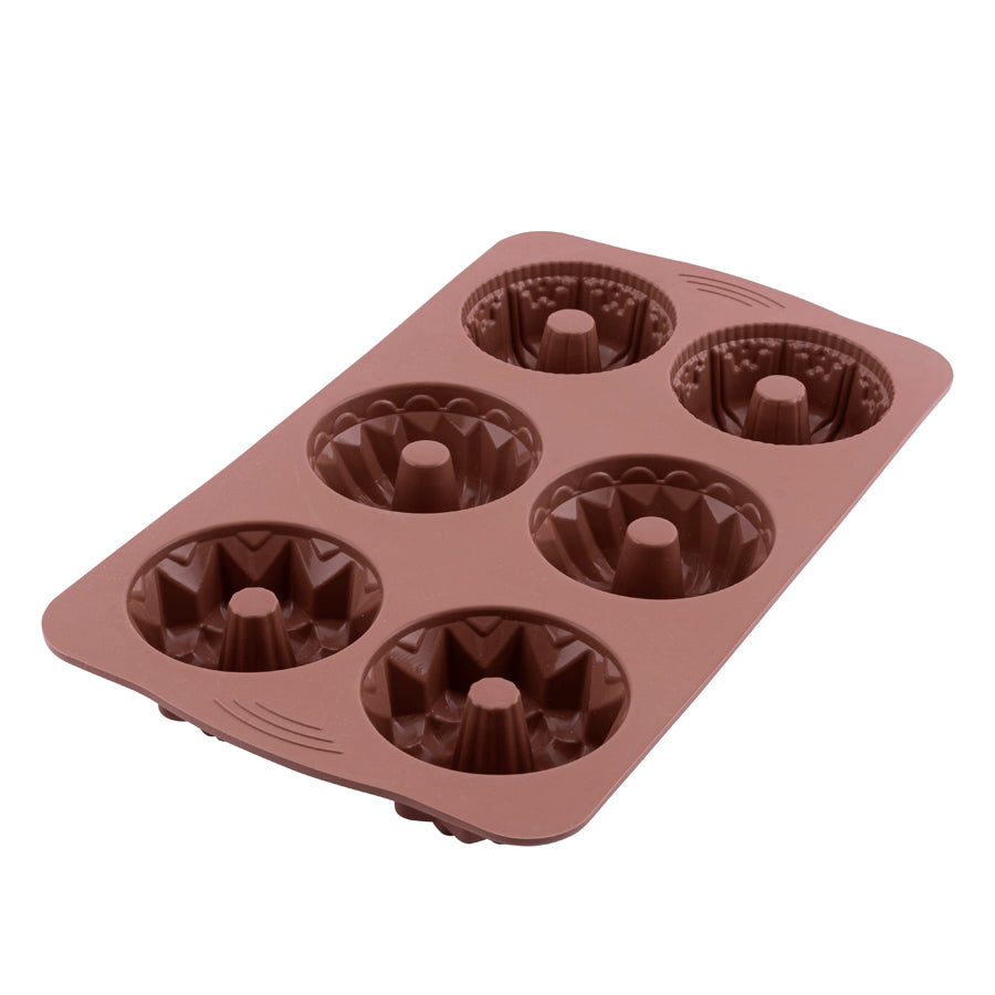 6 Piece Mixed Cake and Cookie Mold Color Brown