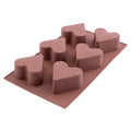 6-Piece Heart Cake and Cookie Mold Color Brown