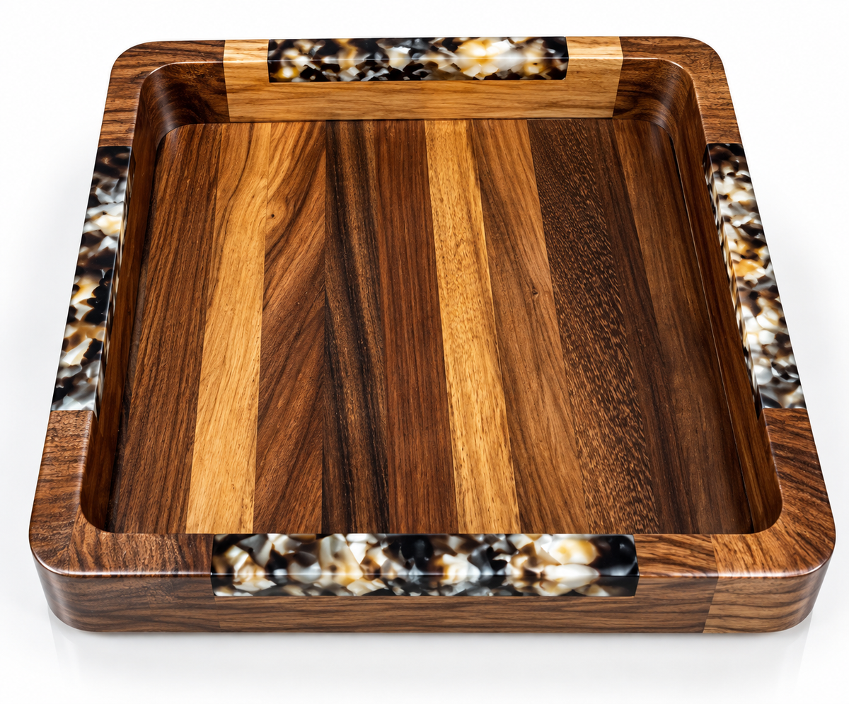 Epoxy Resin Wood Plate – Square, Large
