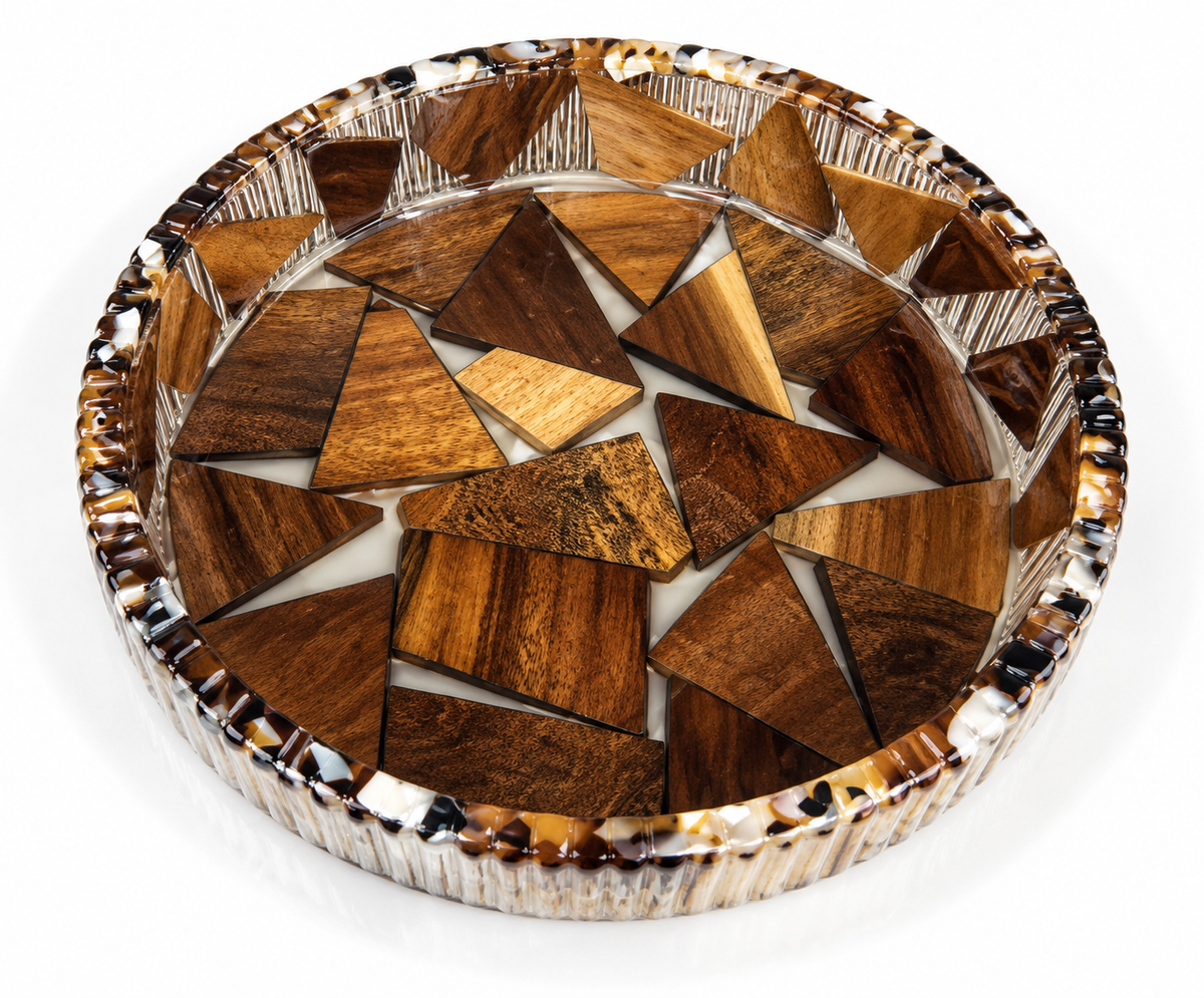 Epoxy Resin Wood Plate – Round, Small