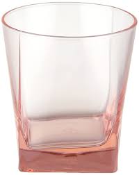 Pasabahce Carre Old Fashioned Glass - Pink, 310ml