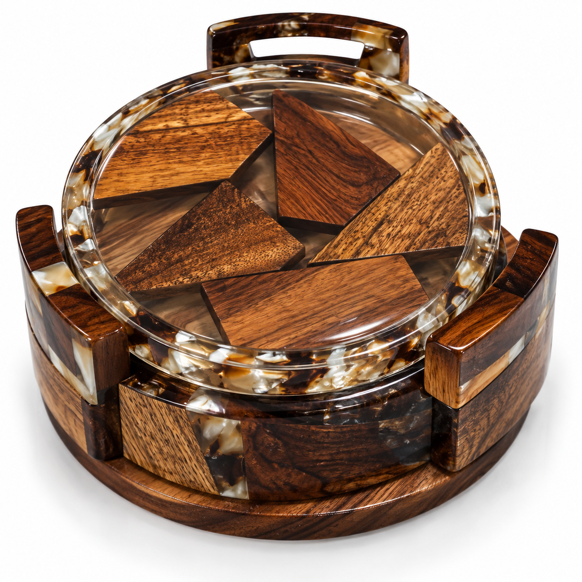 Epoxy Resin Wood Coasters – 5 Pieces