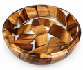 Epoxy Resin Wood Plate – Round, Deep, without Base, Large