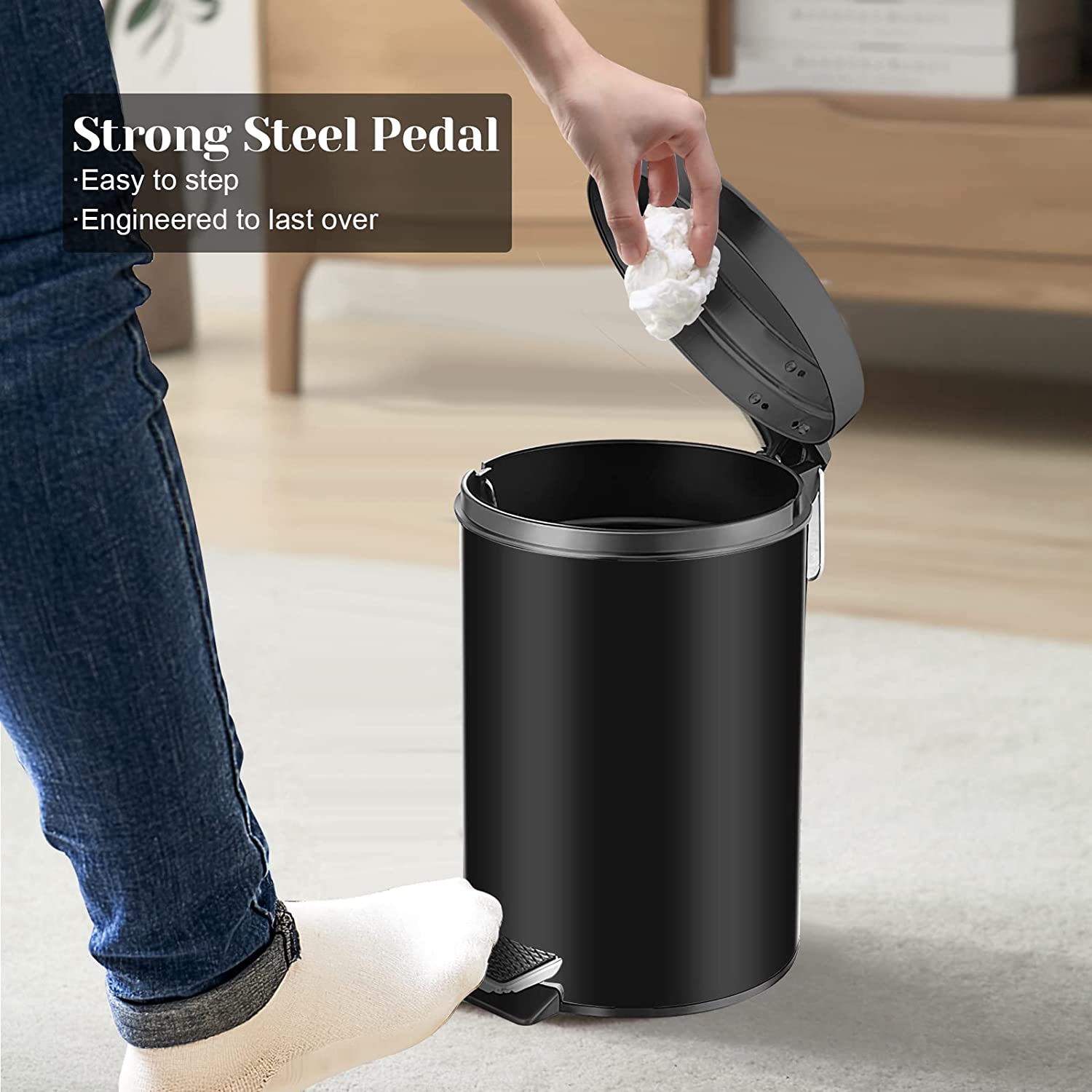 Trash Basket 40L black