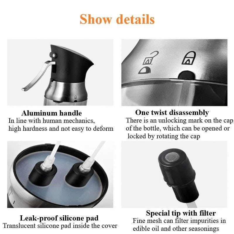 Double Nozzle spray bottle for oil and vinegar