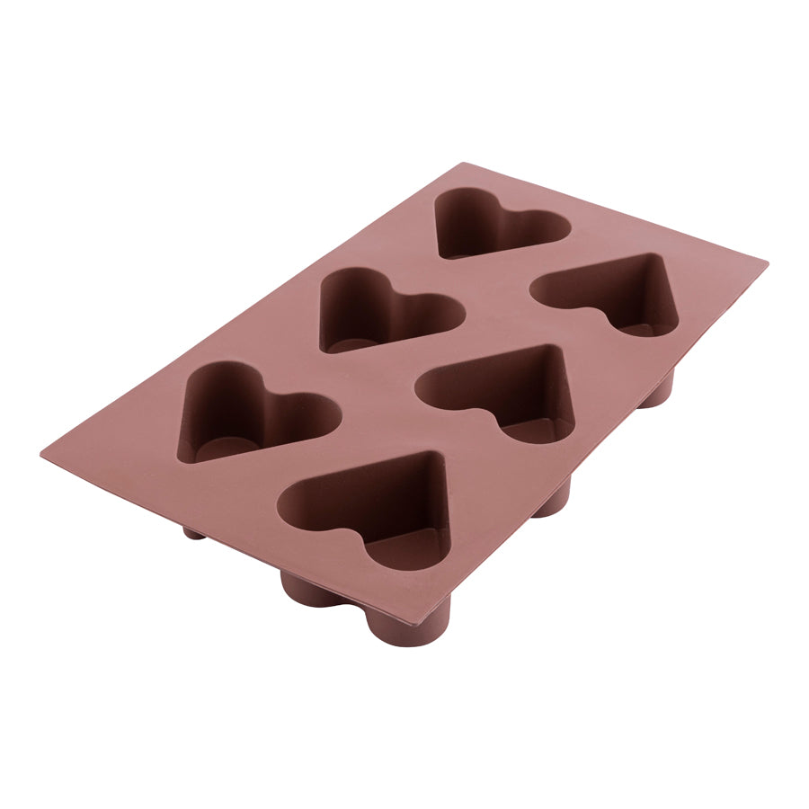 6-Piece Heart Cake and Cookie Mold Color Brown